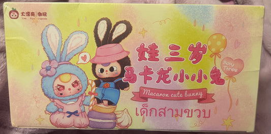 Baby Three Macaron Bunny keychain plush