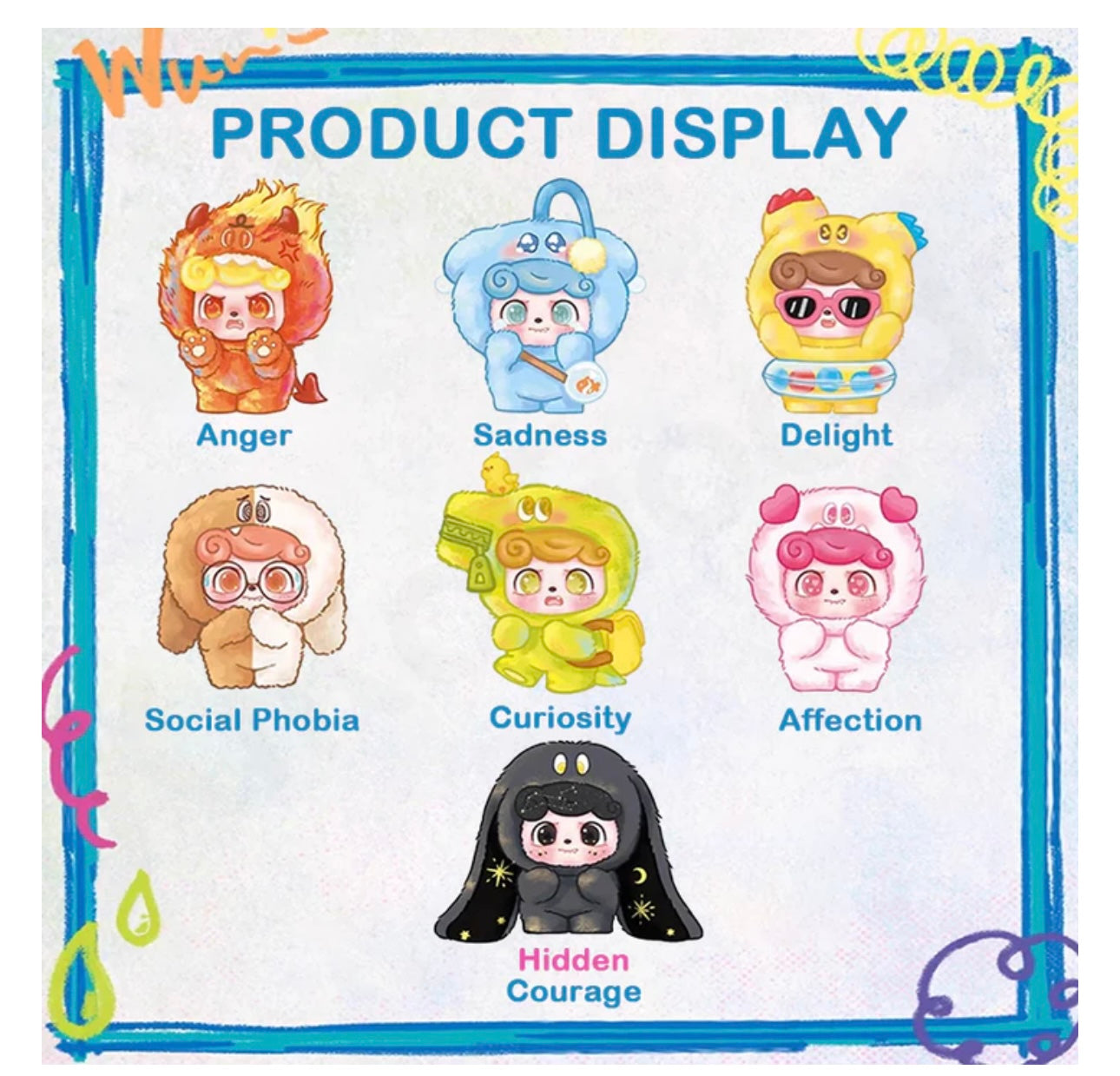 Q-Kids Emotionally Hairy Monsters