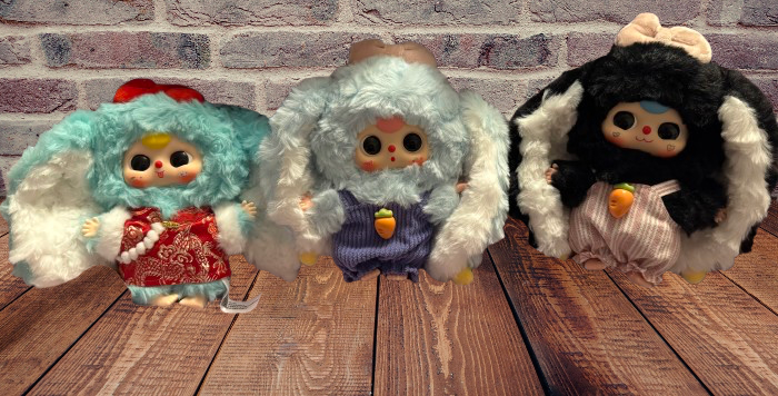 Baby Three Macaron Rabbits Version 2